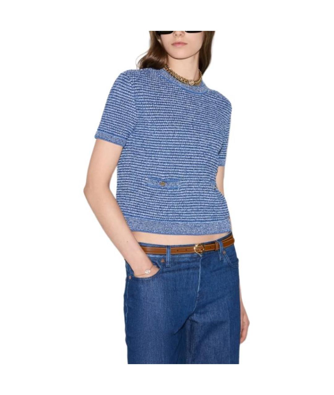 GUCCI Голубой джемпер / свитер, фото 4
