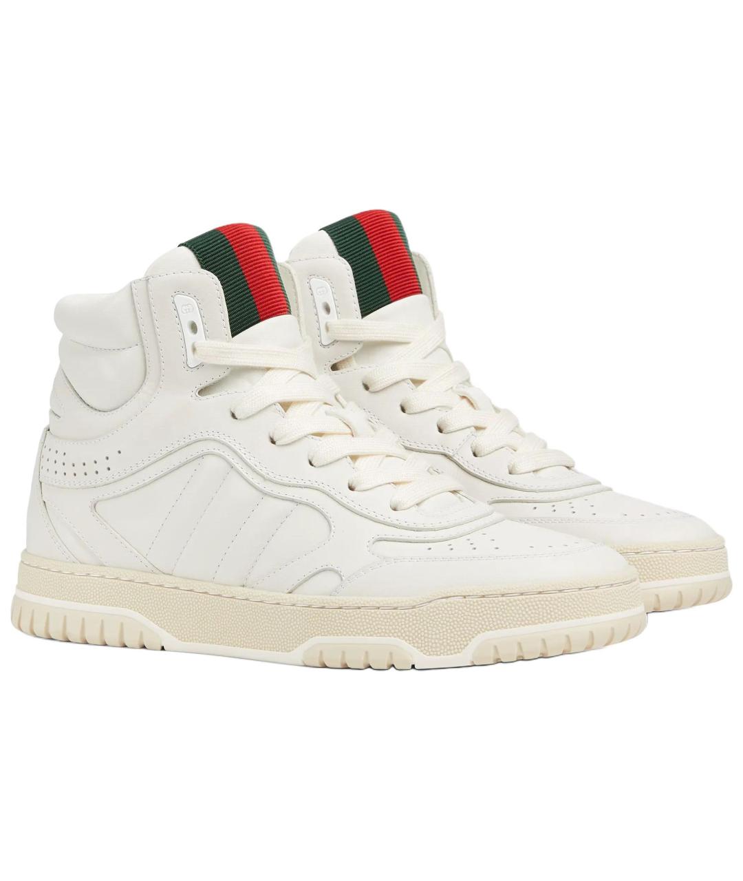 GUCCI Белые кожаные кроссовки, фото 2
