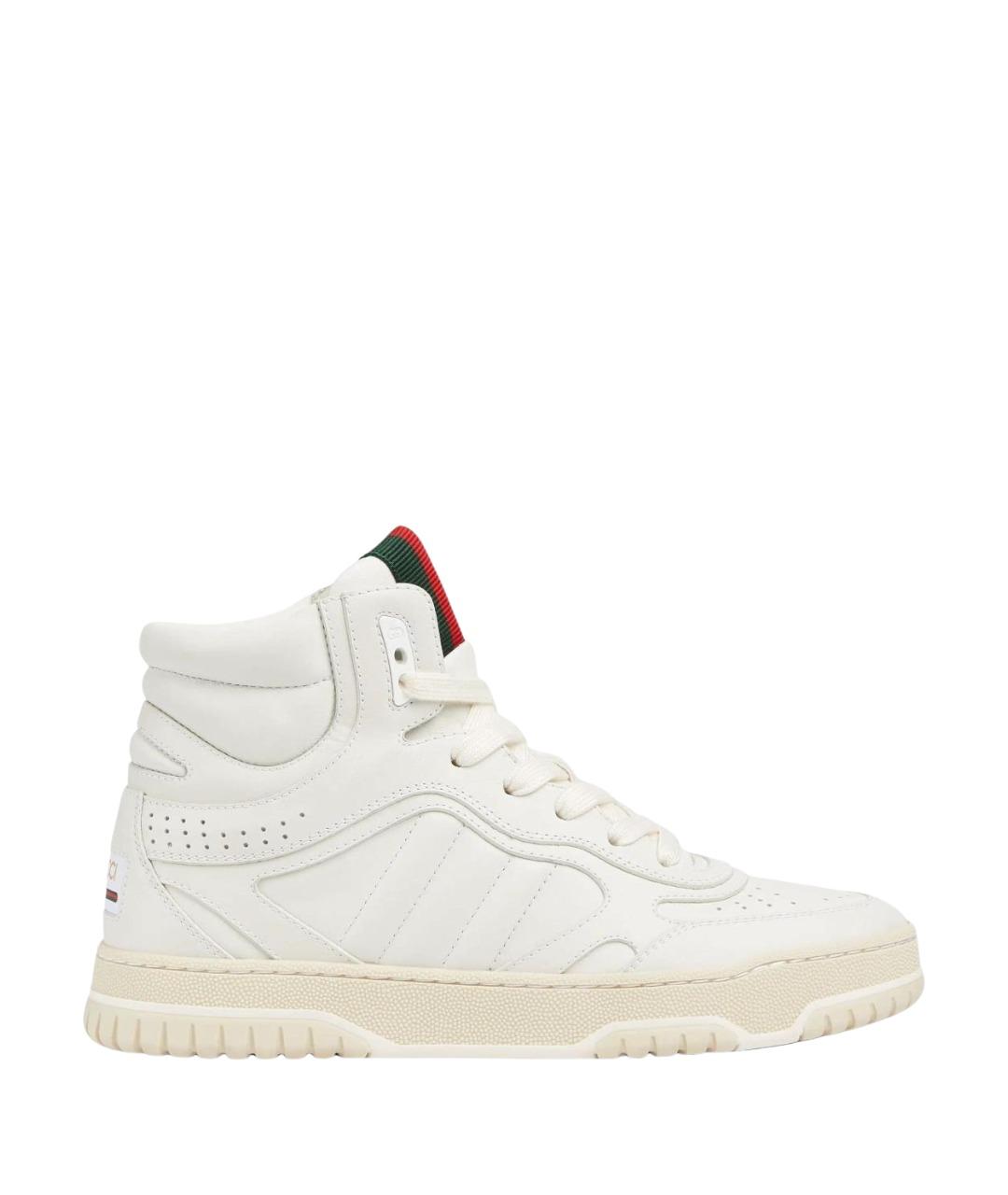 GUCCI Белые кожаные кроссовки, фото 1