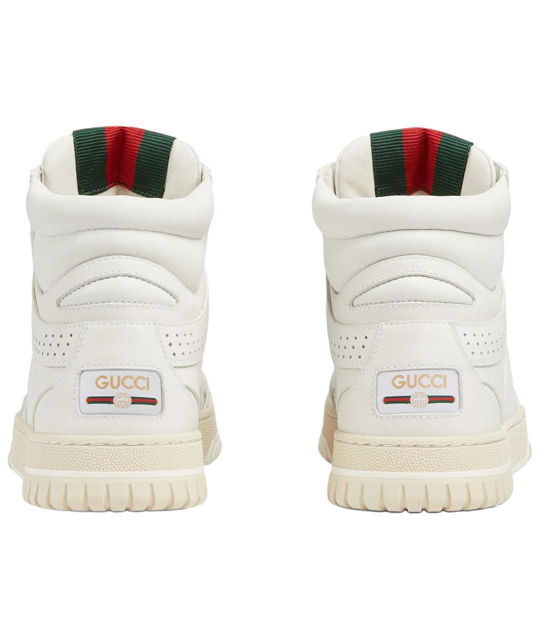 GUCCI Белые кожаные кроссовки, фото 3