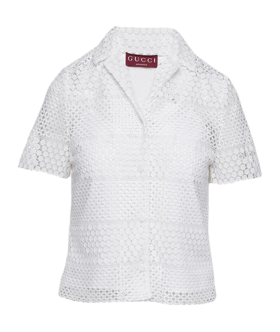GUCCI Белая хлопковая рубашка, фото 1