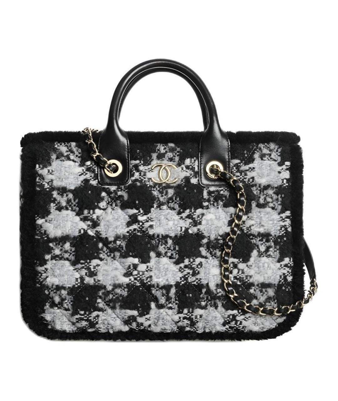CHANEL Черная твиловая сумка через плечо, фото 1