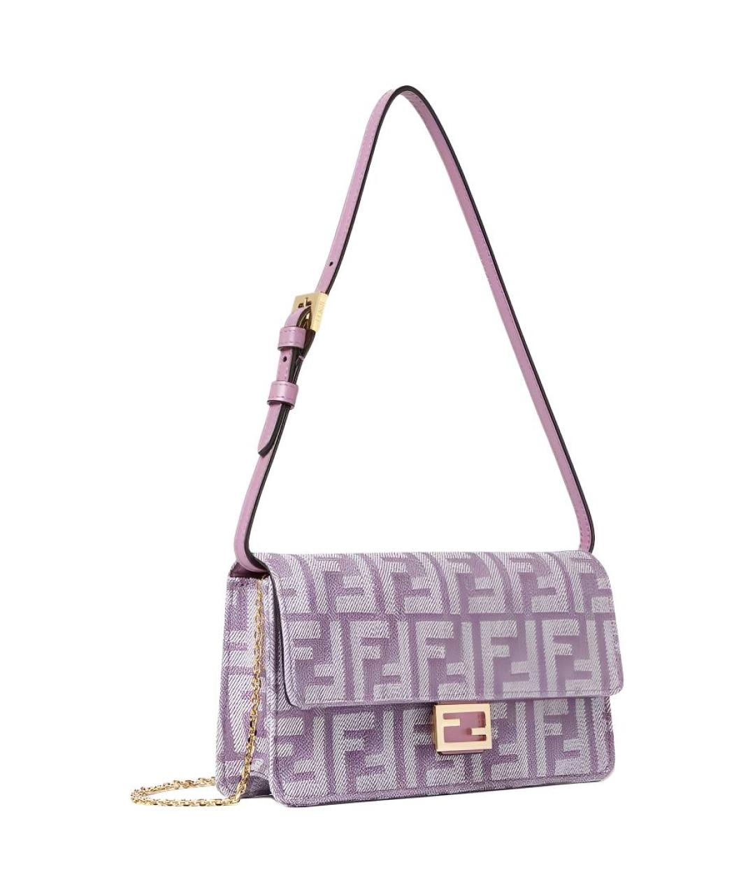 FENDI Фиолетовая хлопковая сумка через плечо, фото 2