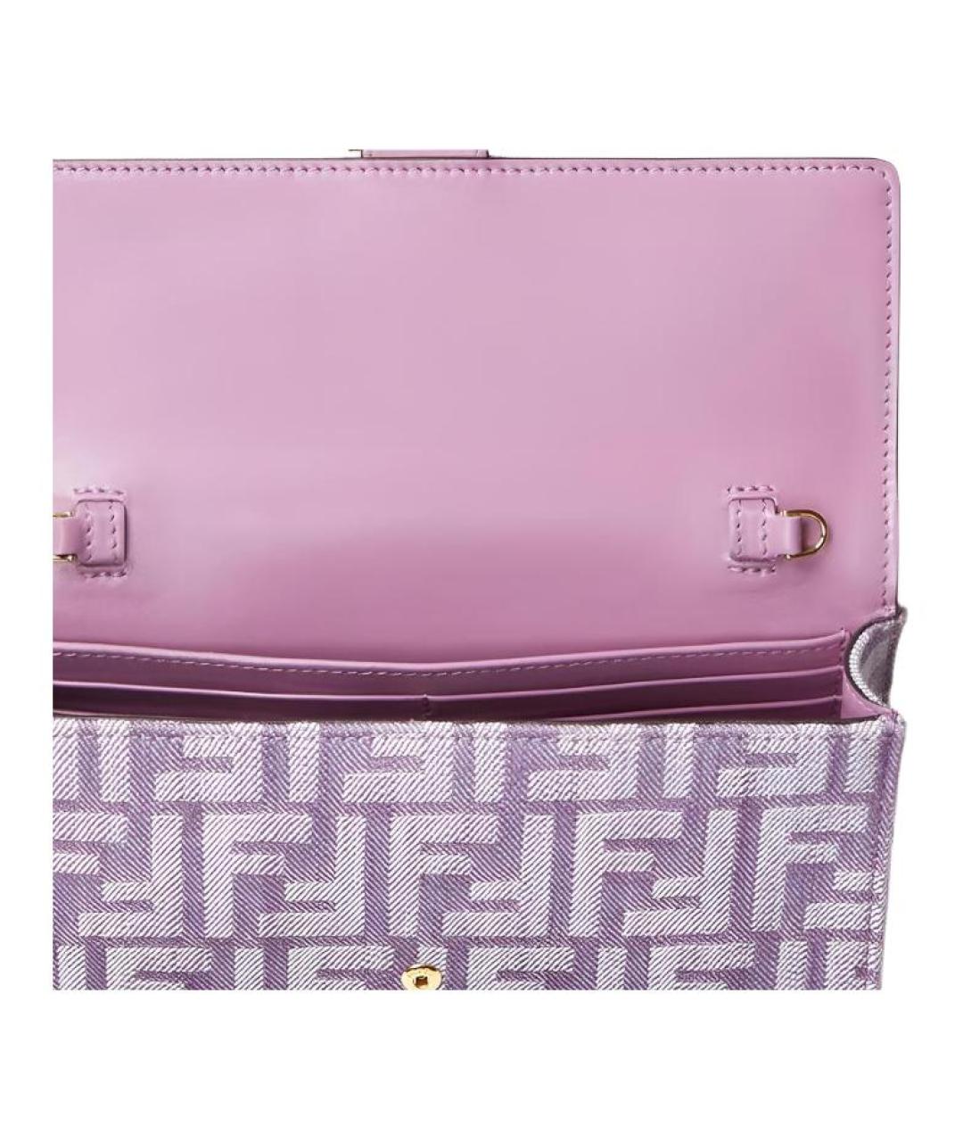 FENDI Фиолетовая хлопковая сумка через плечо, фото 5