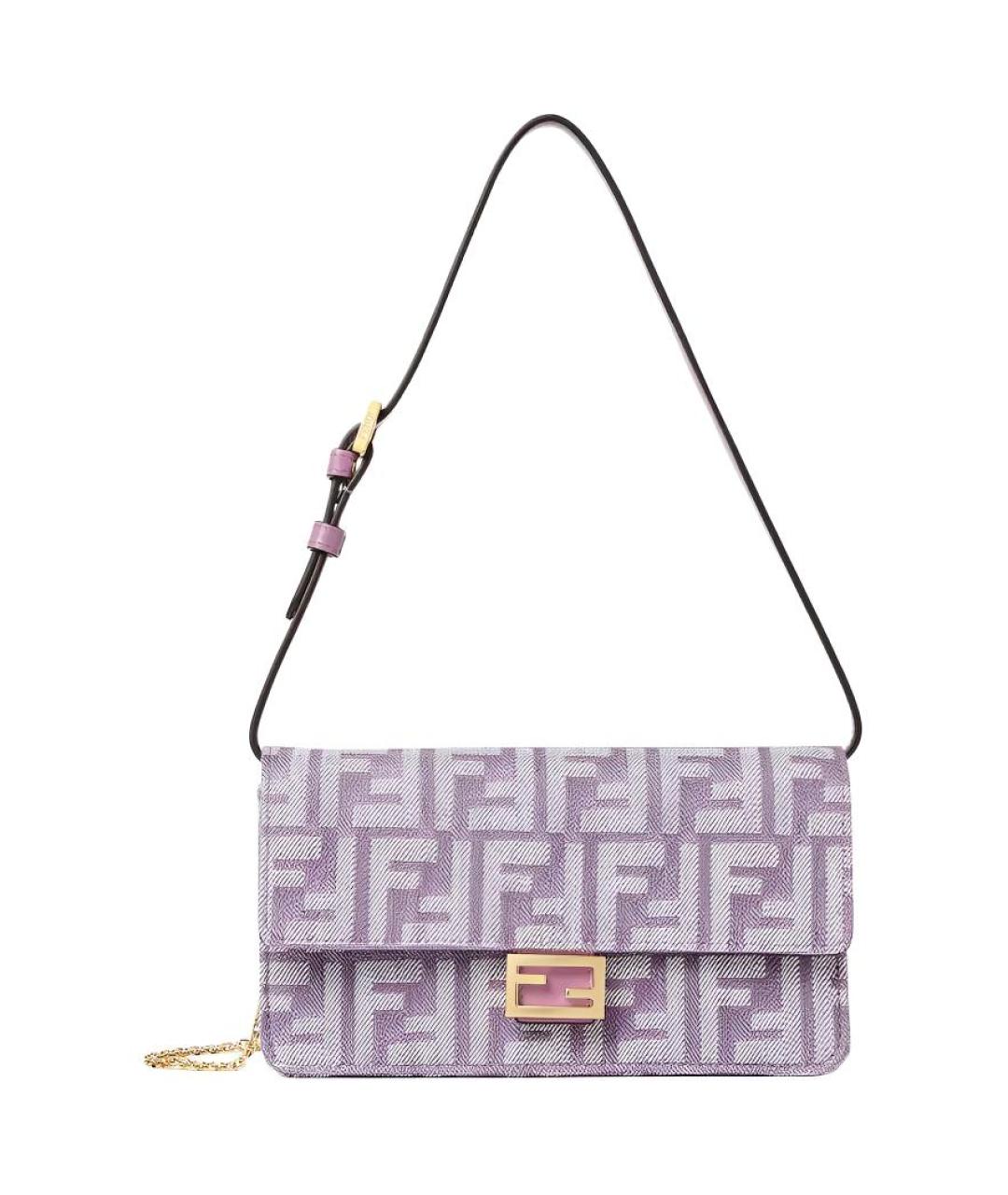 FENDI Фиолетовая хлопковая сумка через плечо, фото 1