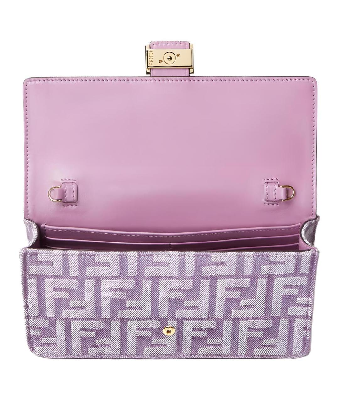 FENDI Фиолетовая хлопковая сумка через плечо, фото 4