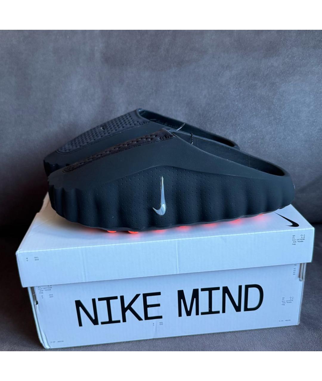 NIKE Черные резиновые шлепанцы, фото 2