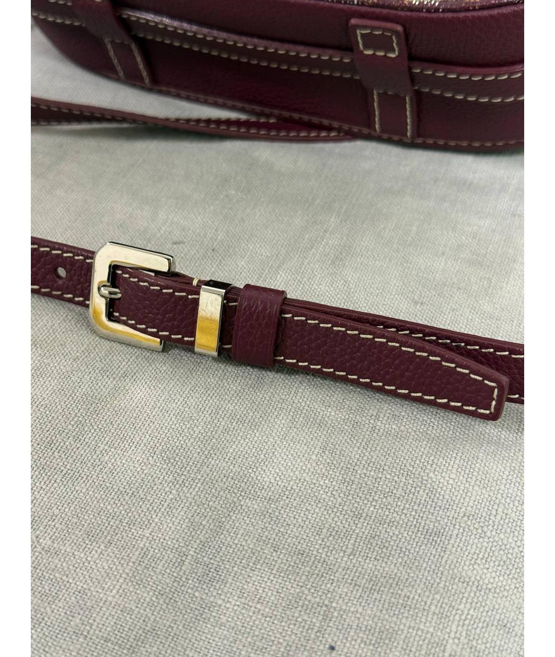 GOYARD Бордовая сумка через плечо из канвы, фото 5