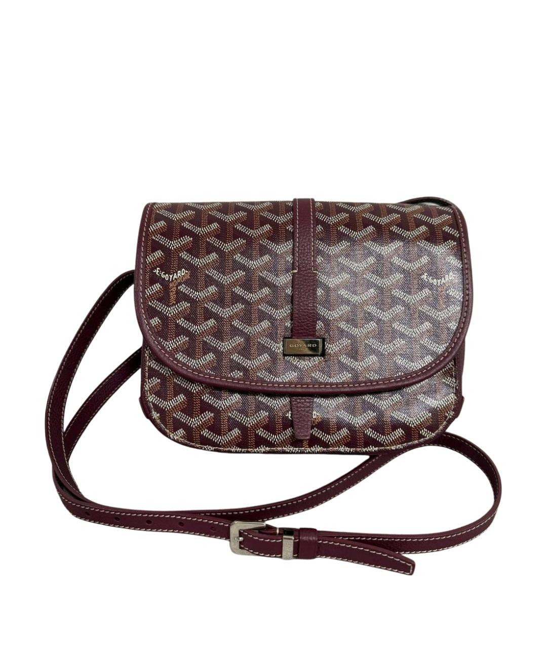 GOYARD Бордовая сумка через плечо из канвы, фото 1