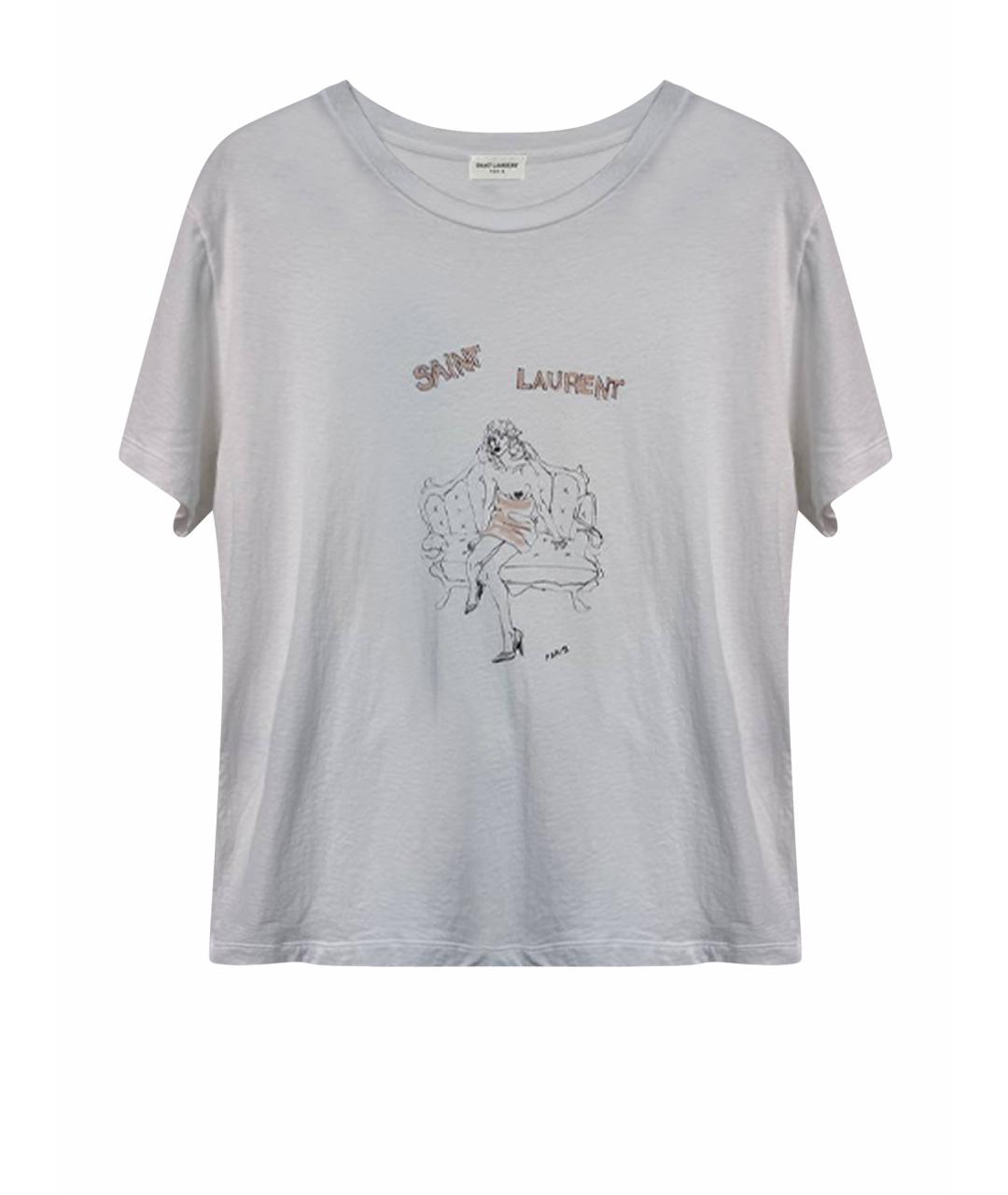 SAINT LAURENT Хлопковая футболка, фото 1