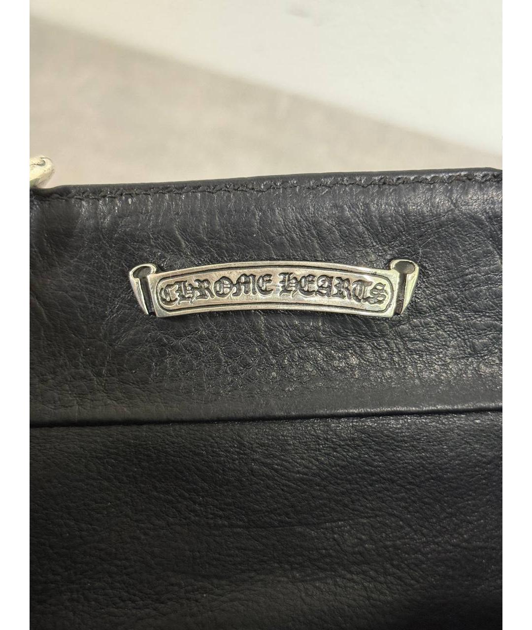 CHROME HEARTS Черная кожаная сумка с короткими ручками, фото 6