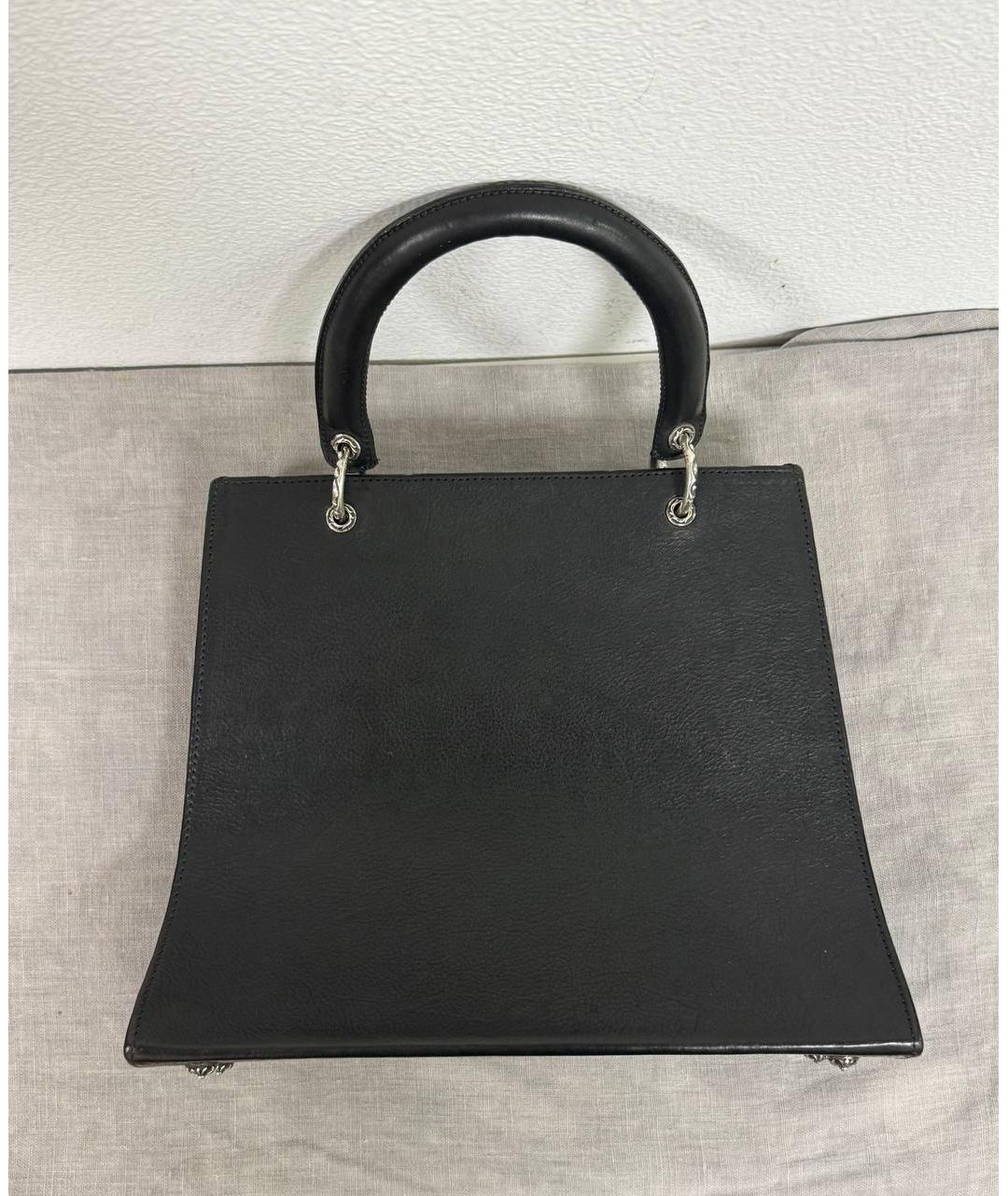 CHROME HEARTS Черная кожаная сумка с короткими ручками, фото 4
