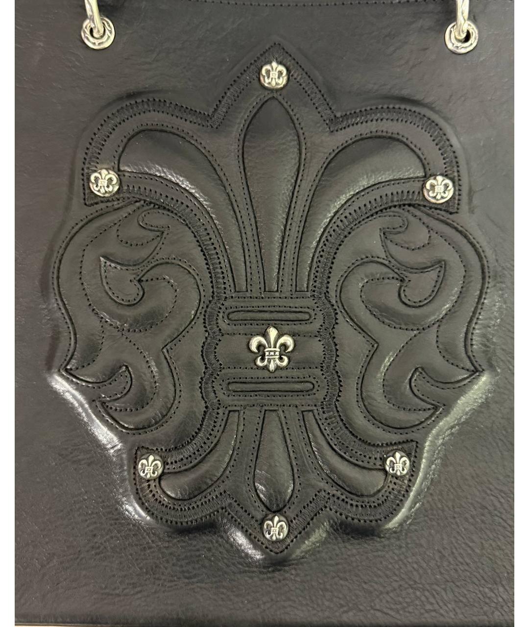 CHROME HEARTS Черная кожаная сумка с короткими ручками, фото 5
