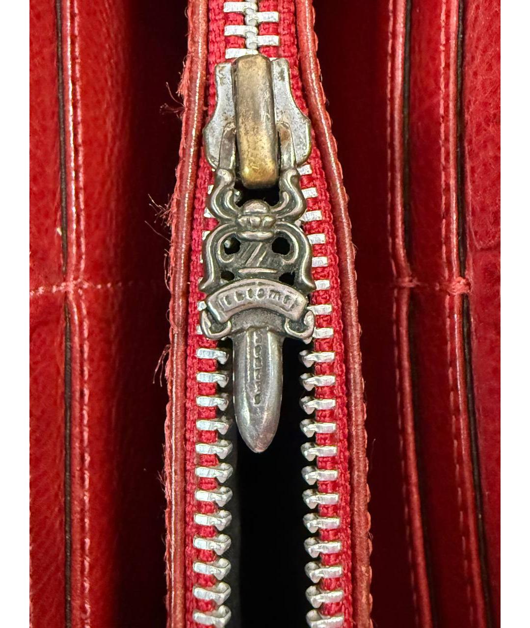 CHROME HEARTS Коричневый кожаный кошелек, фото 6