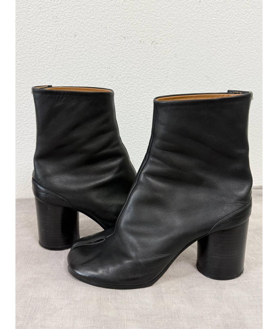 MAISON MARGIELA Черные кожаные ботильоны, фото 4