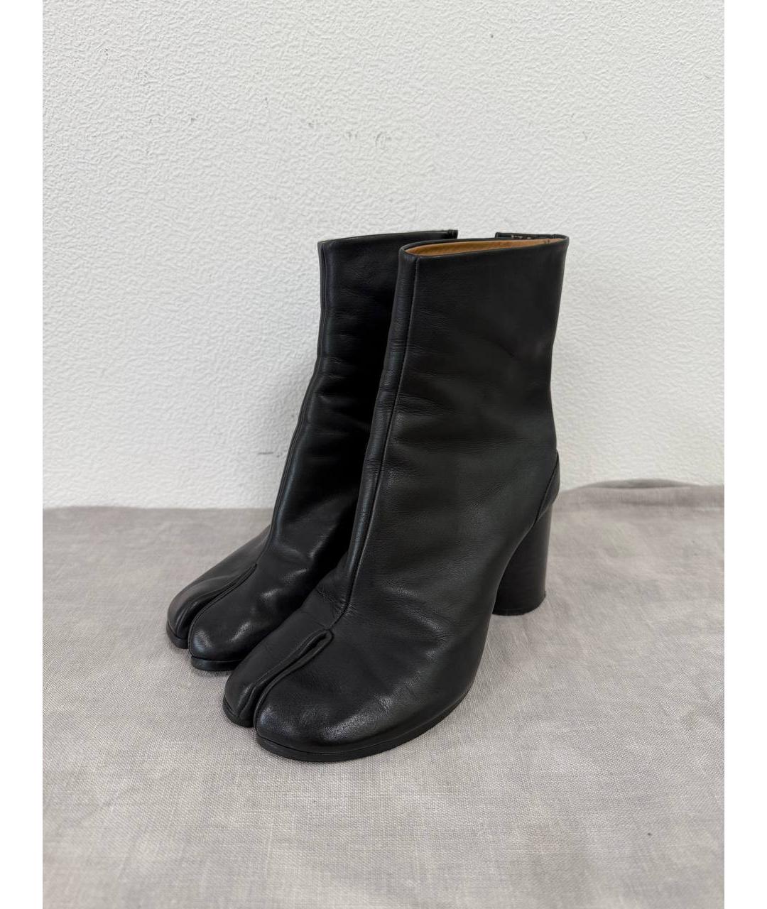 MAISON MARGIELA Черные кожаные ботильоны, фото 2