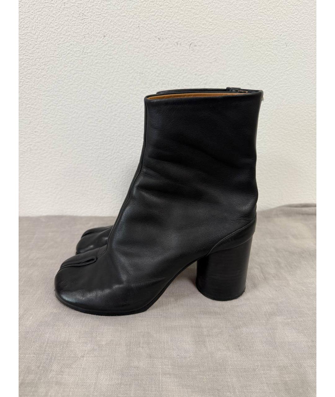 MAISON MARGIELA Черные кожаные ботильоны, фото 8