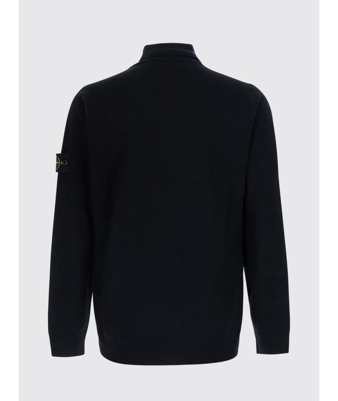 STONE ISLAND Черная шерстяная водолазка, фото 3