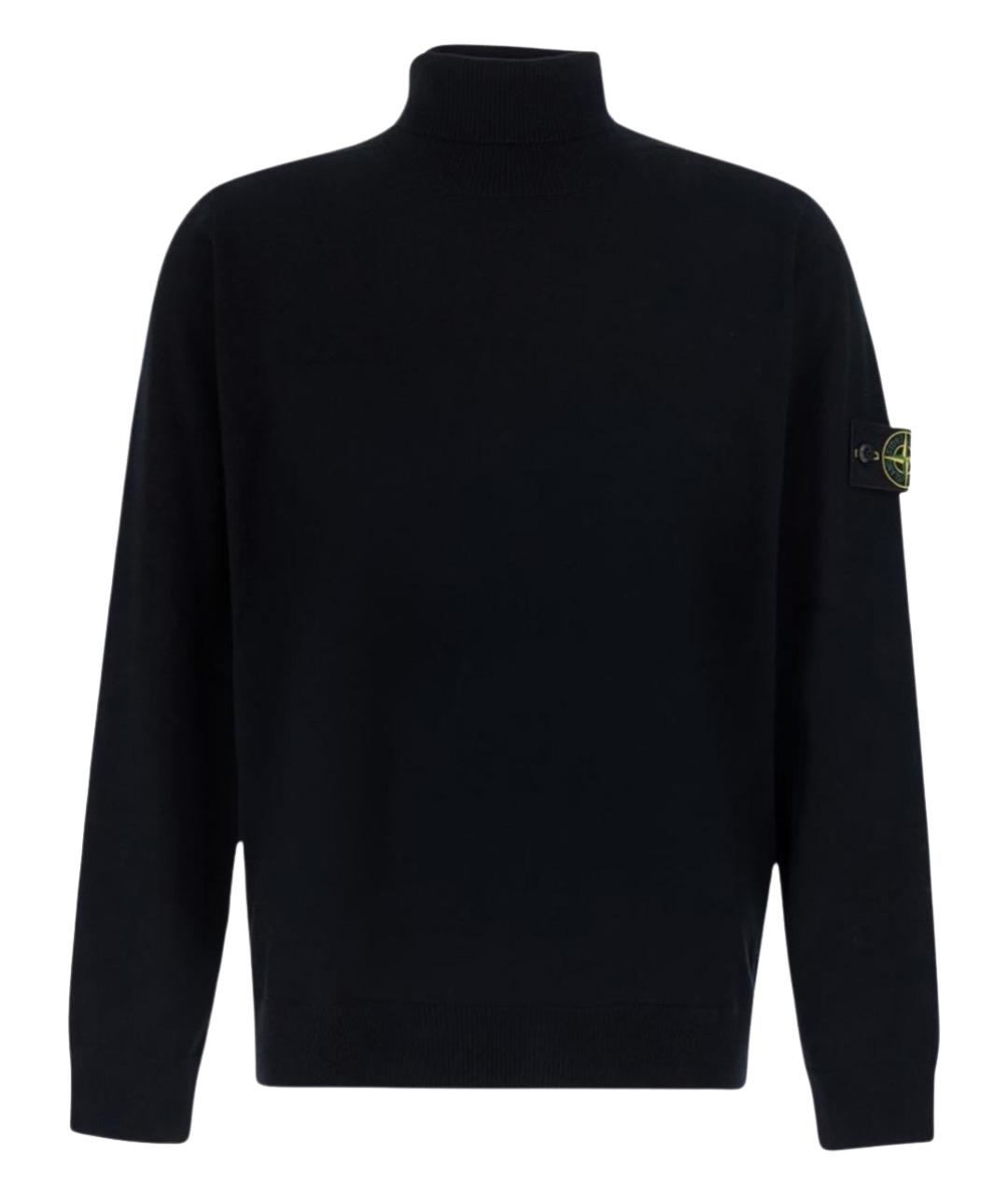 STONE ISLAND Черная шерстяная водолазка, фото 1