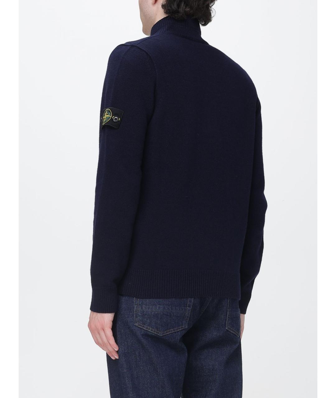 STONE ISLAND Синий шерстяной джемпер / свитер, фото 3