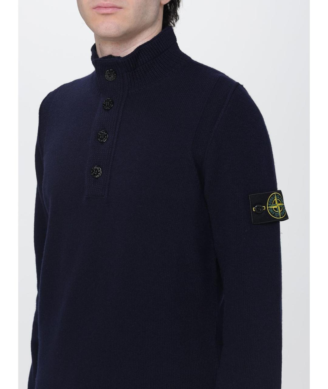 STONE ISLAND Синий шерстяной джемпер / свитер, фото 4