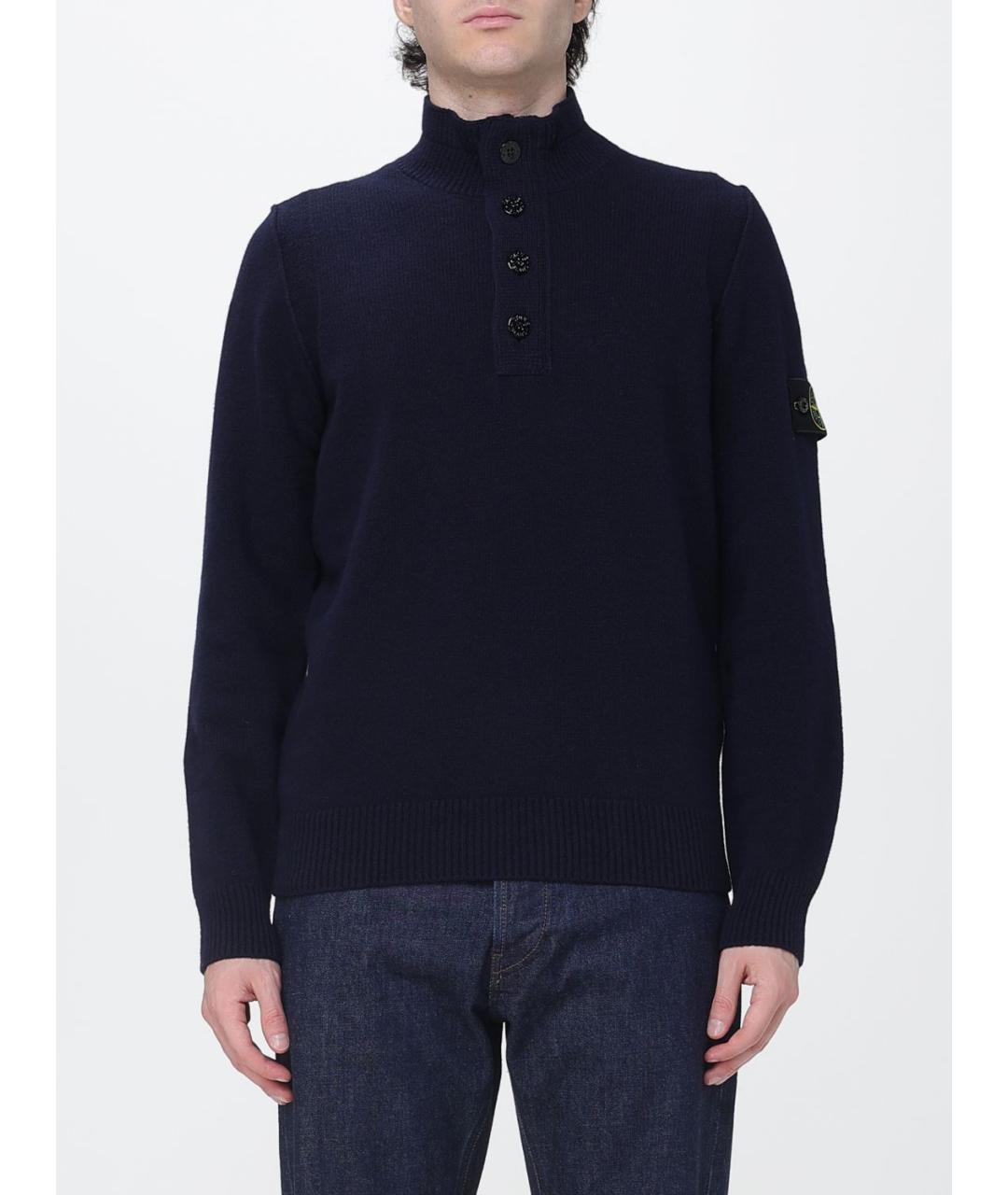 STONE ISLAND Синий шерстяной джемпер / свитер, фото 5
