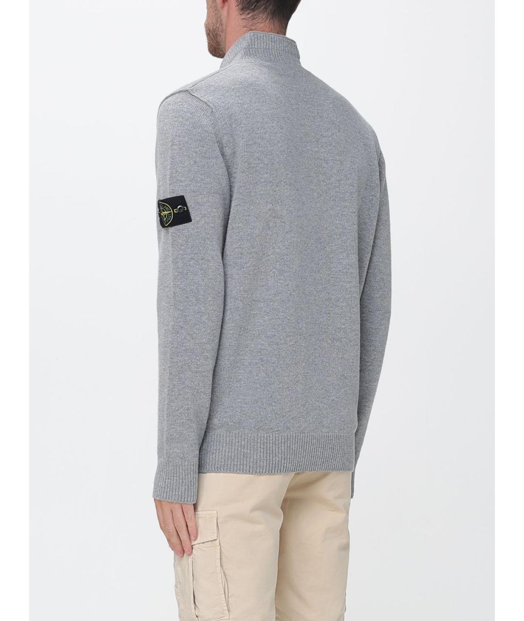 STONE ISLAND Серый шерстяной джемпер / свитер, фото 2