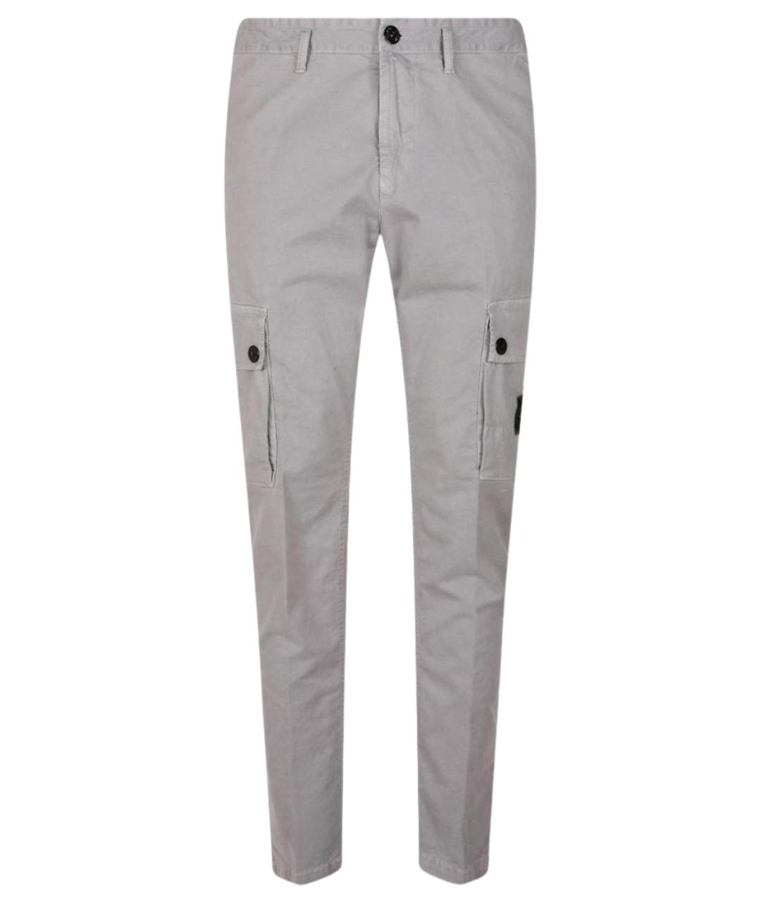 STONE ISLAND Серые хлопковые повседневные брюки, фото 1
