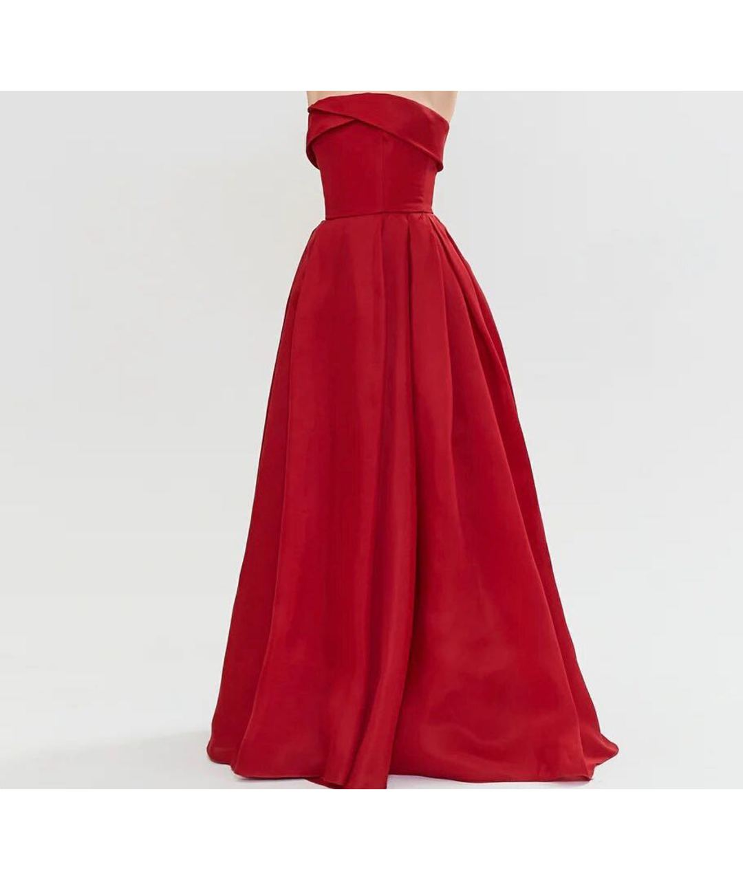 REEM ACRA Красное шелковое вечернее платье, фото 7