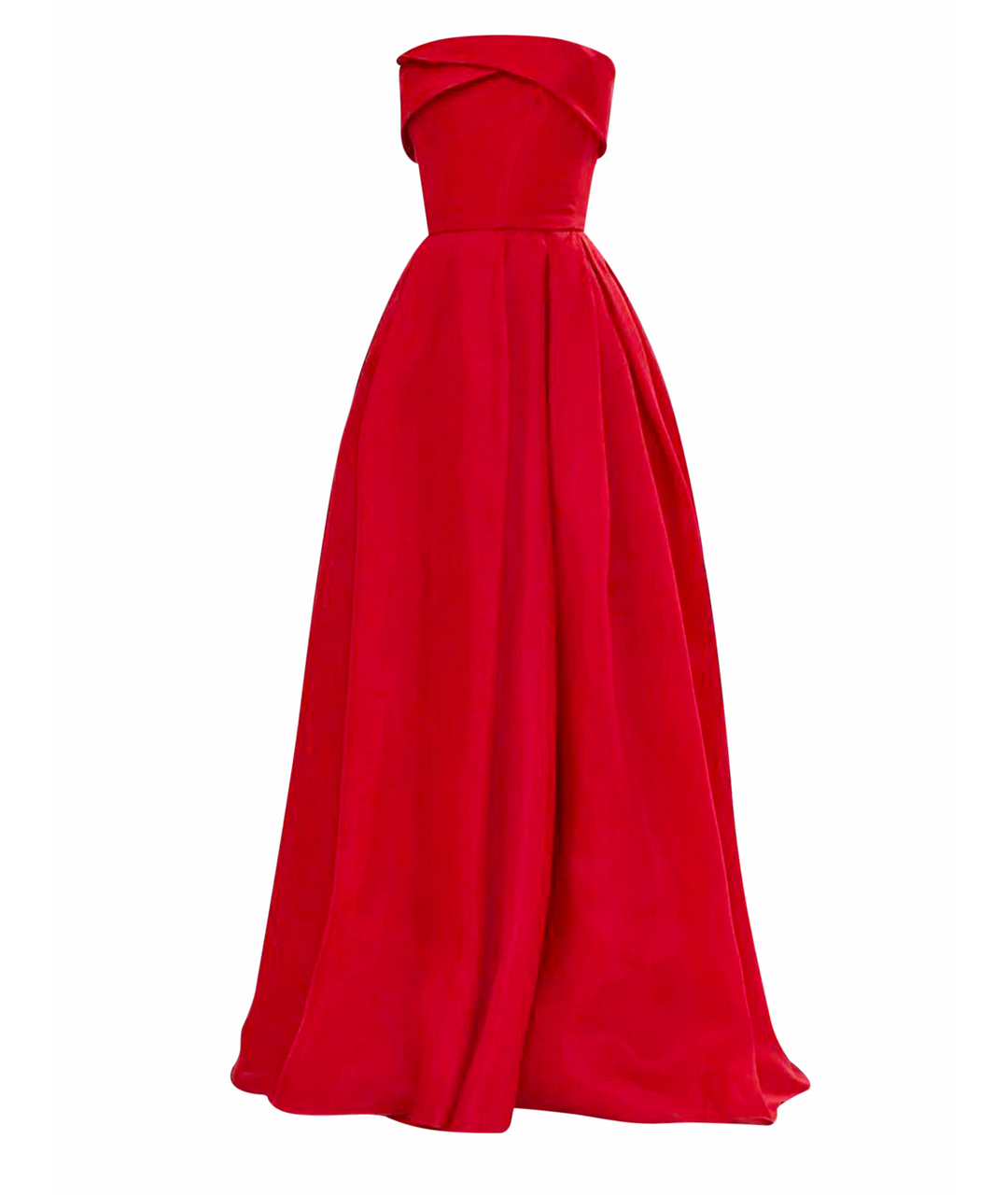 REEM ACRA Красное шелковое вечернее платье, фото 1