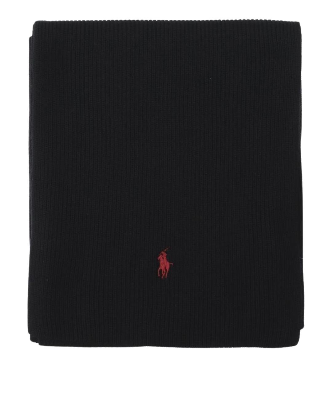 POLO RALPH LAUREN Черный шерстяной шарф, фото 1