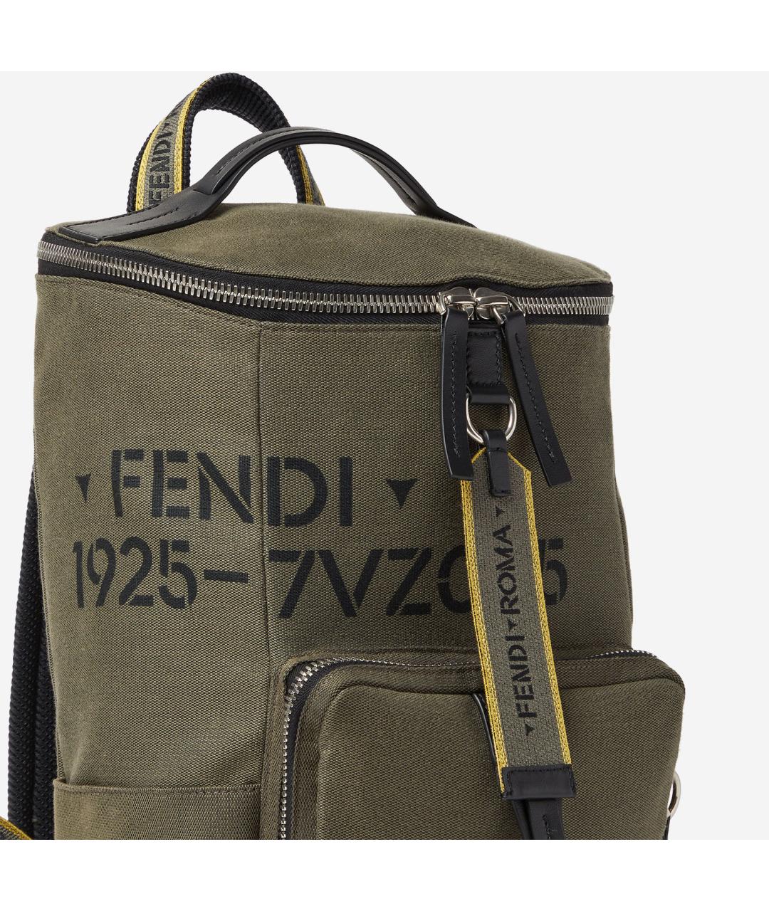 FENDI Зеленый тканевый рюкзак, фото 4