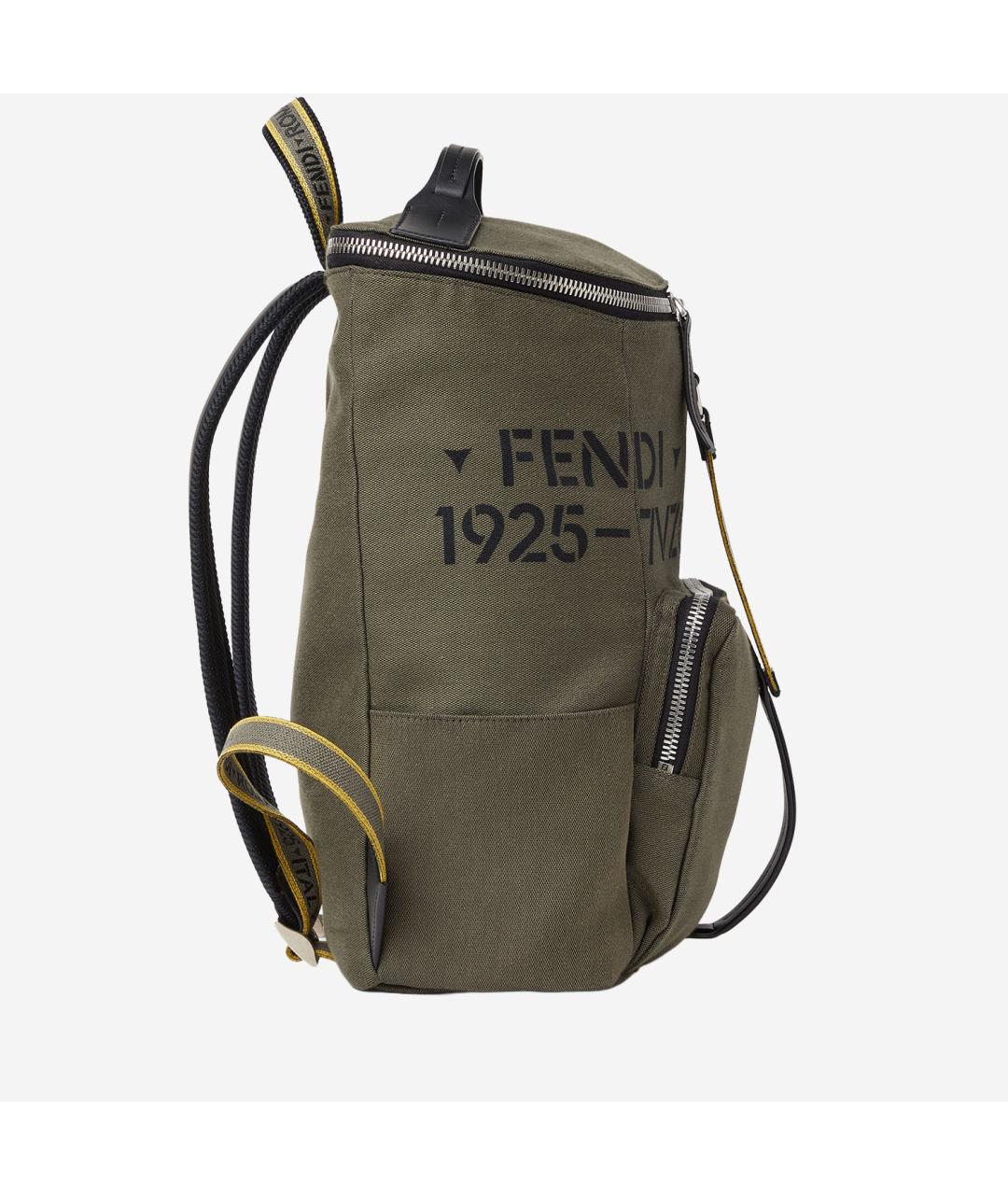 FENDI Зеленый тканевый рюкзак, фото 2