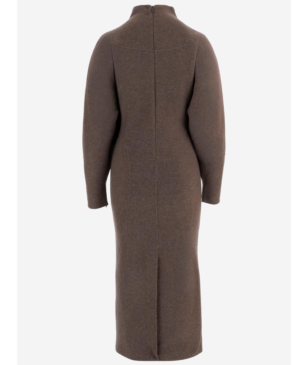 MAX MARA Коричневое шерстяное повседневное платье, фото 2