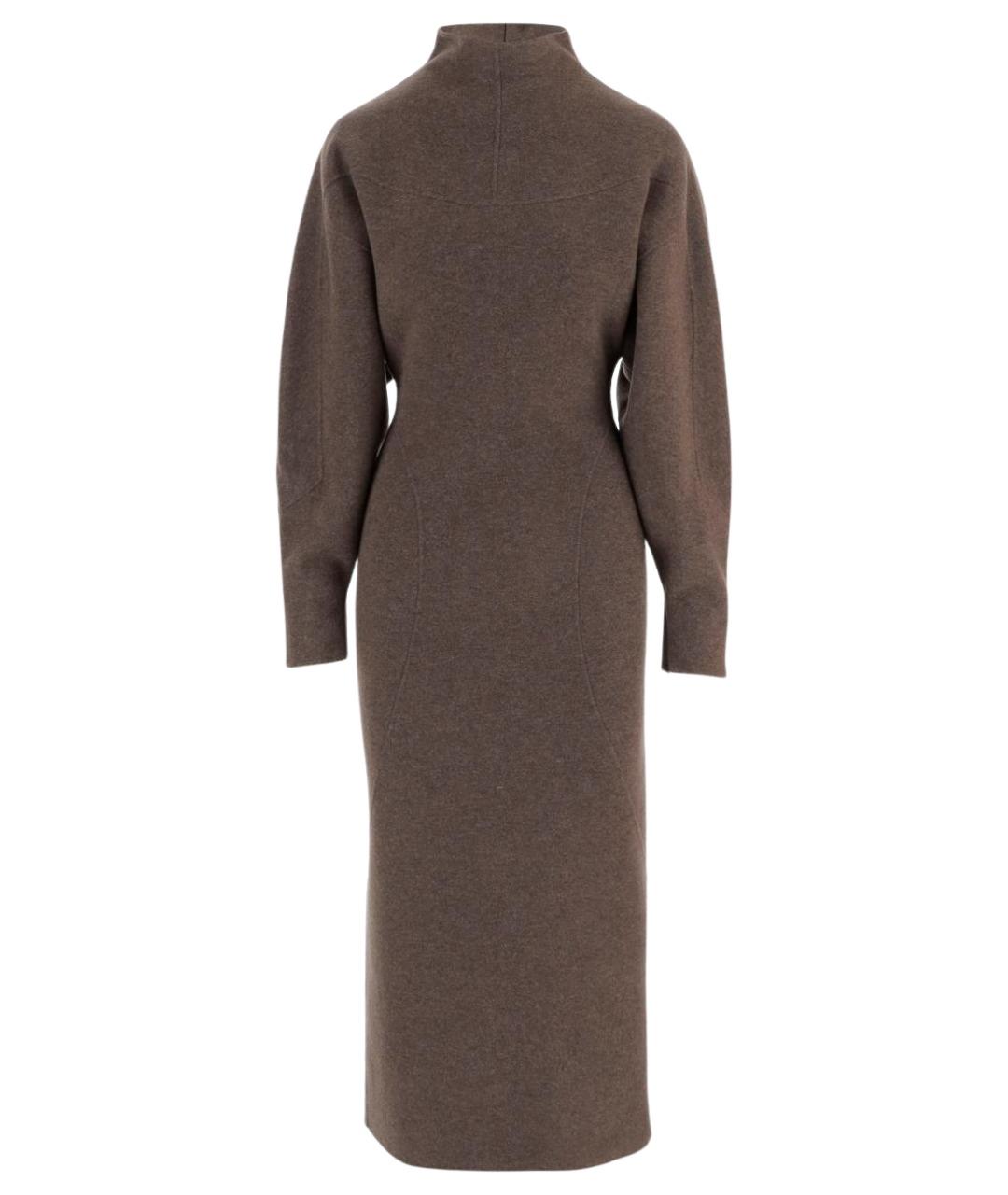 MAX MARA Коричневое шерстяное повседневное платье, фото 1