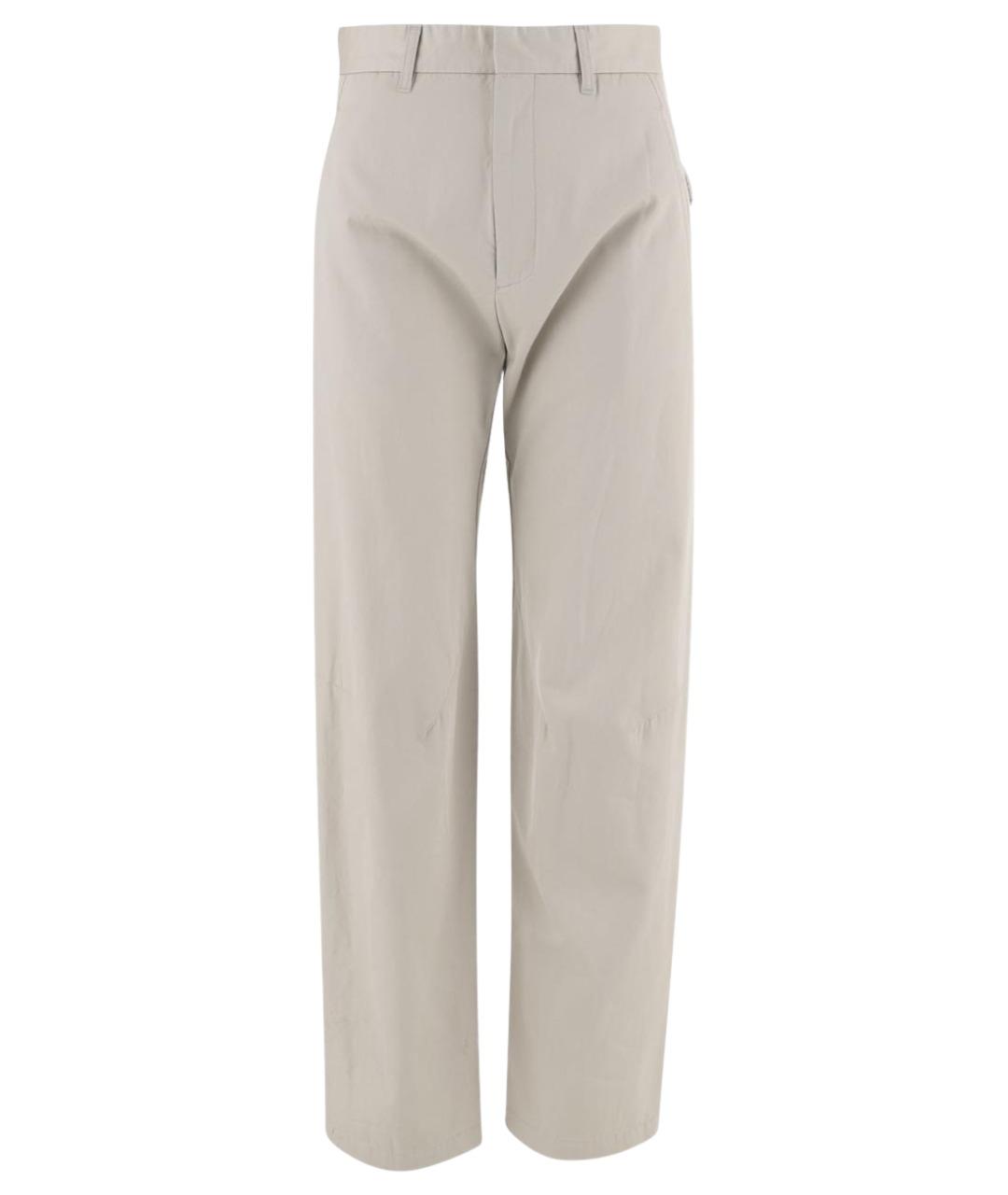 PHOEBE PHILO Бежевые хлопковые прямые брюки, фото 1