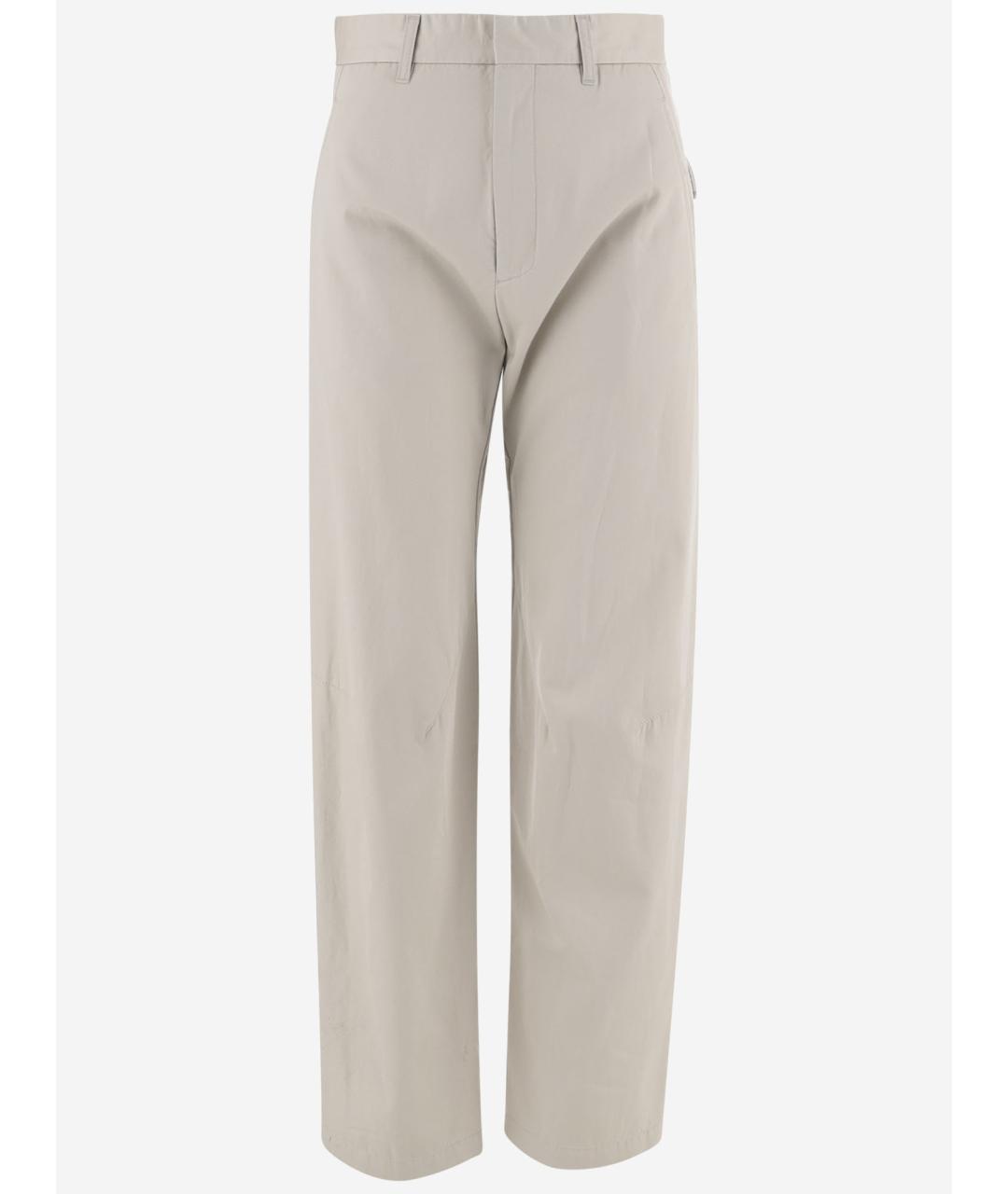 PHOEBE PHILO Бежевые хлопковые прямые брюки, фото 4