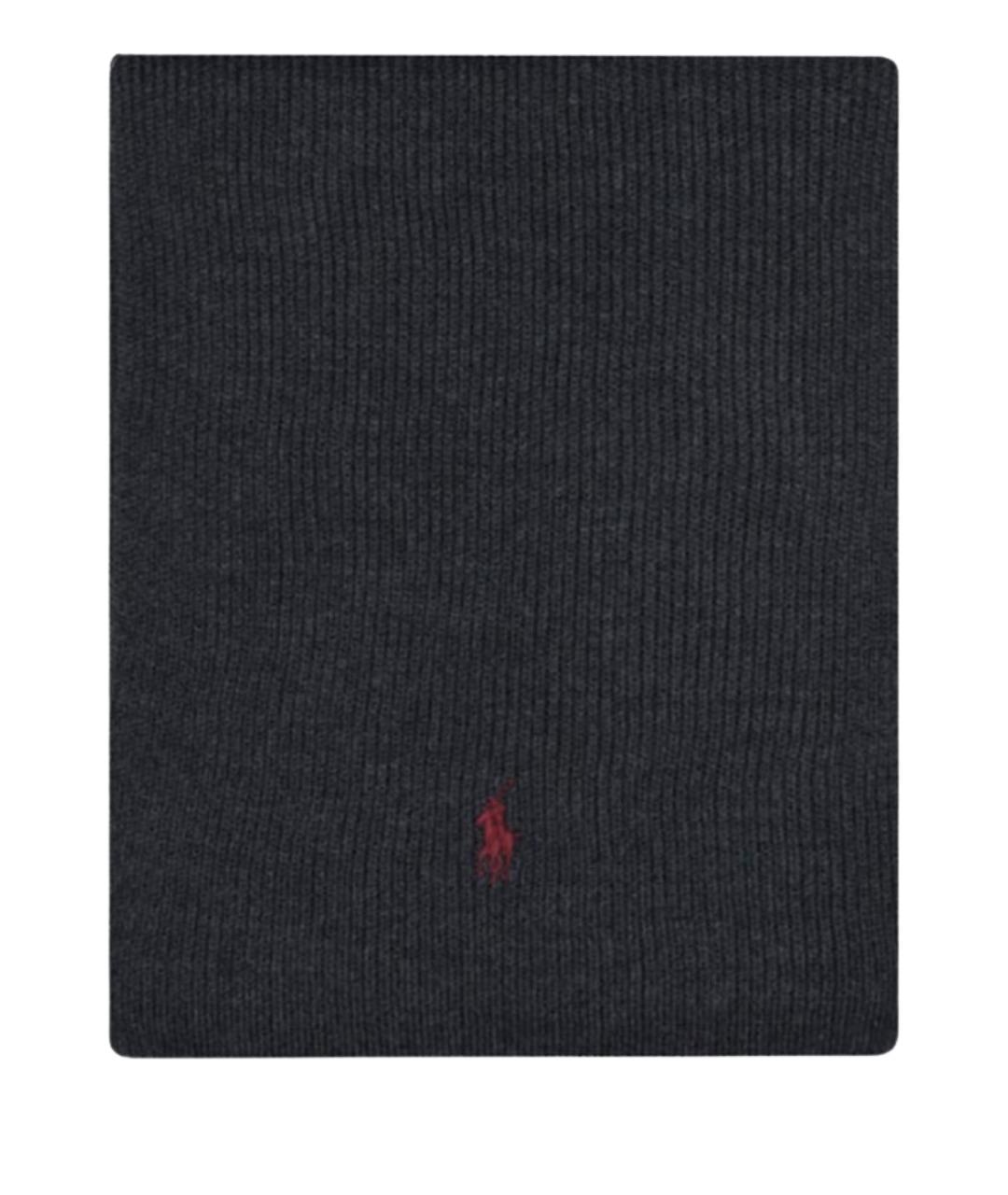 POLO RALPH LAUREN Серый шерстяной шарф, фото 1