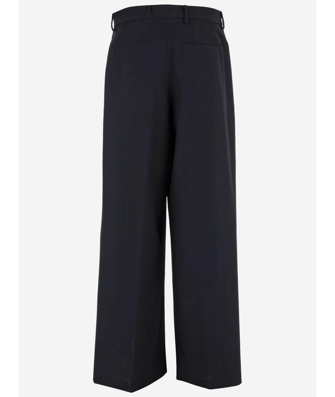 DRIES VAN NOTEN Черные шерстяные прямые брюки, фото 2