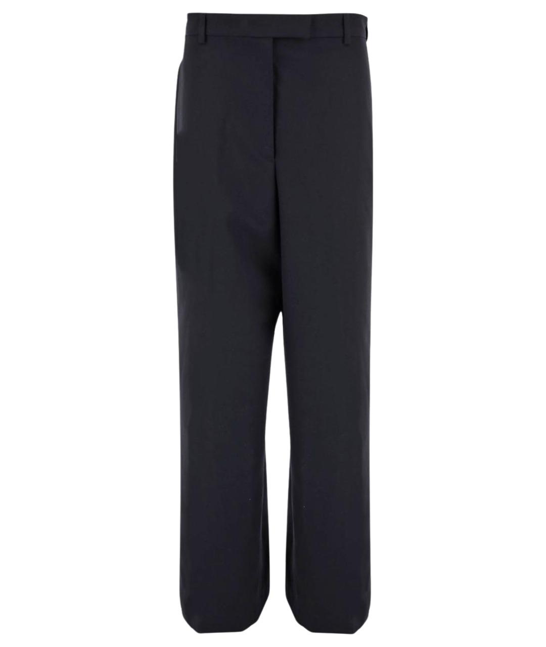 DRIES VAN NOTEN Черные шерстяные прямые брюки, фото 1