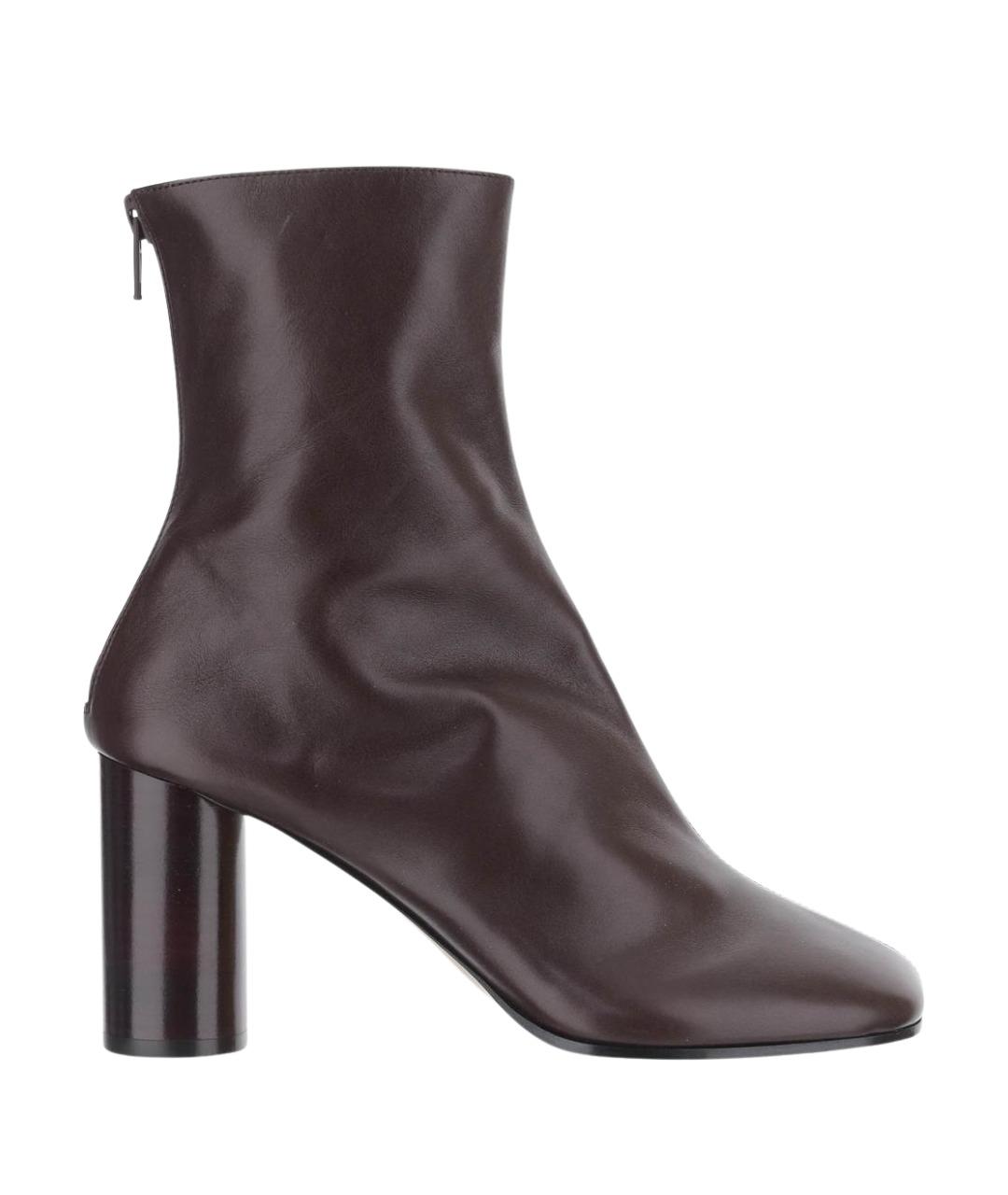 PHOEBE PHILO Бордовые кожаные ботильоны, фото 1