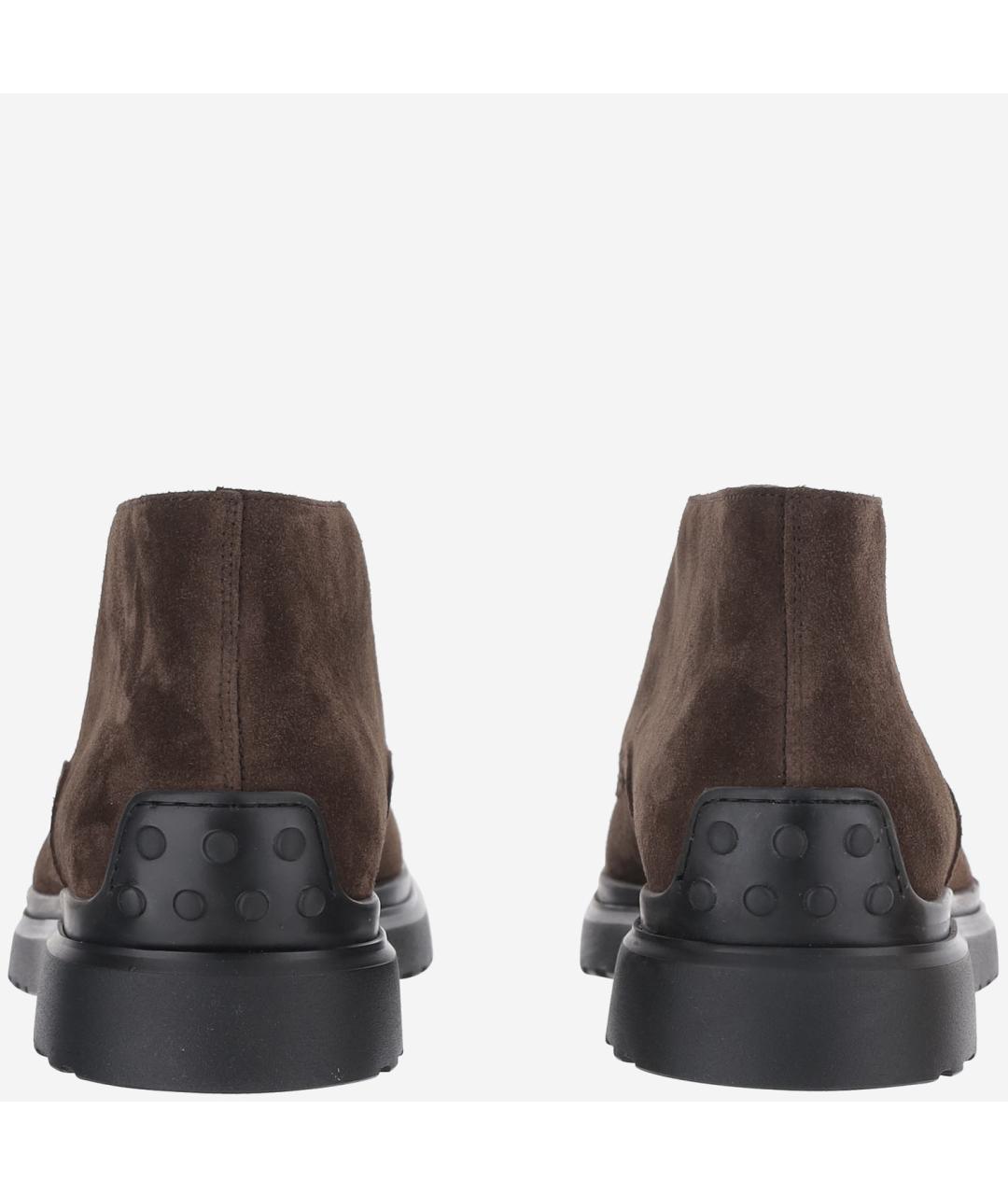 TOD'S Коричневые замшевые низкие ботинки, фото 4