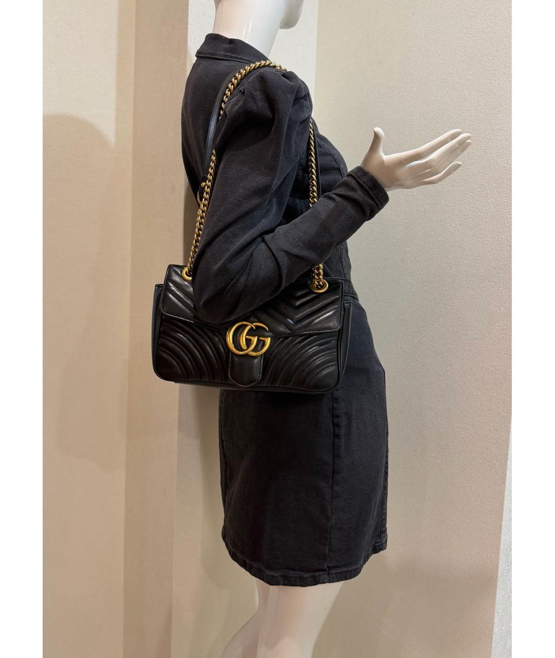 GUCCI Черная кожаная сумка через плечо, фото 6