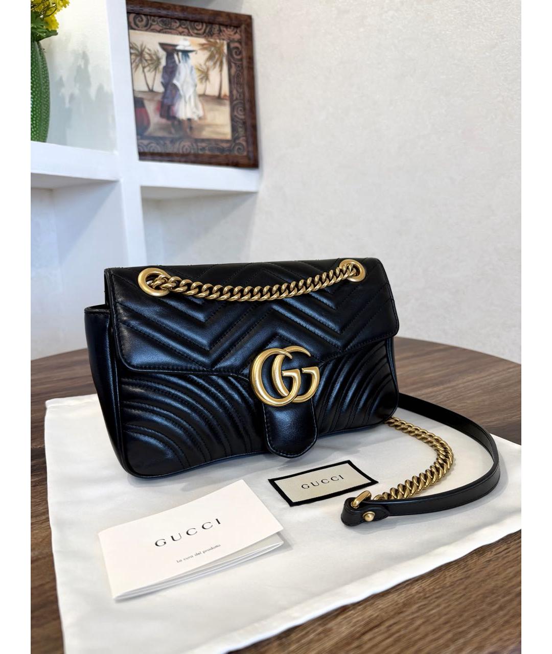 GUCCI Черная кожаная сумка через плечо, фото 3