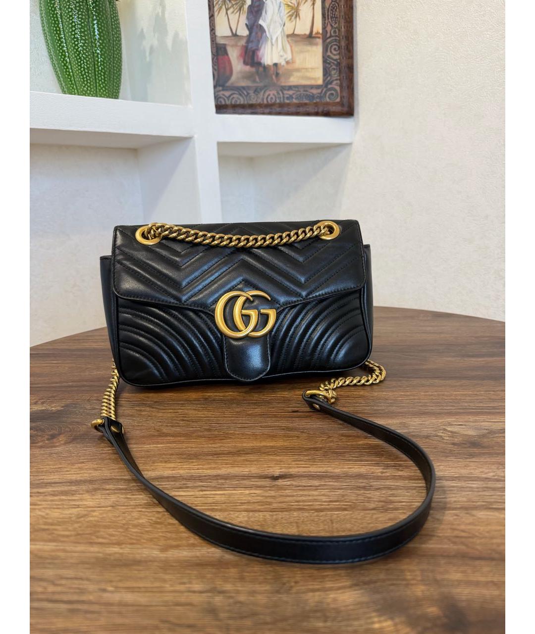 GUCCI Черная кожаная сумка через плечо, фото 8