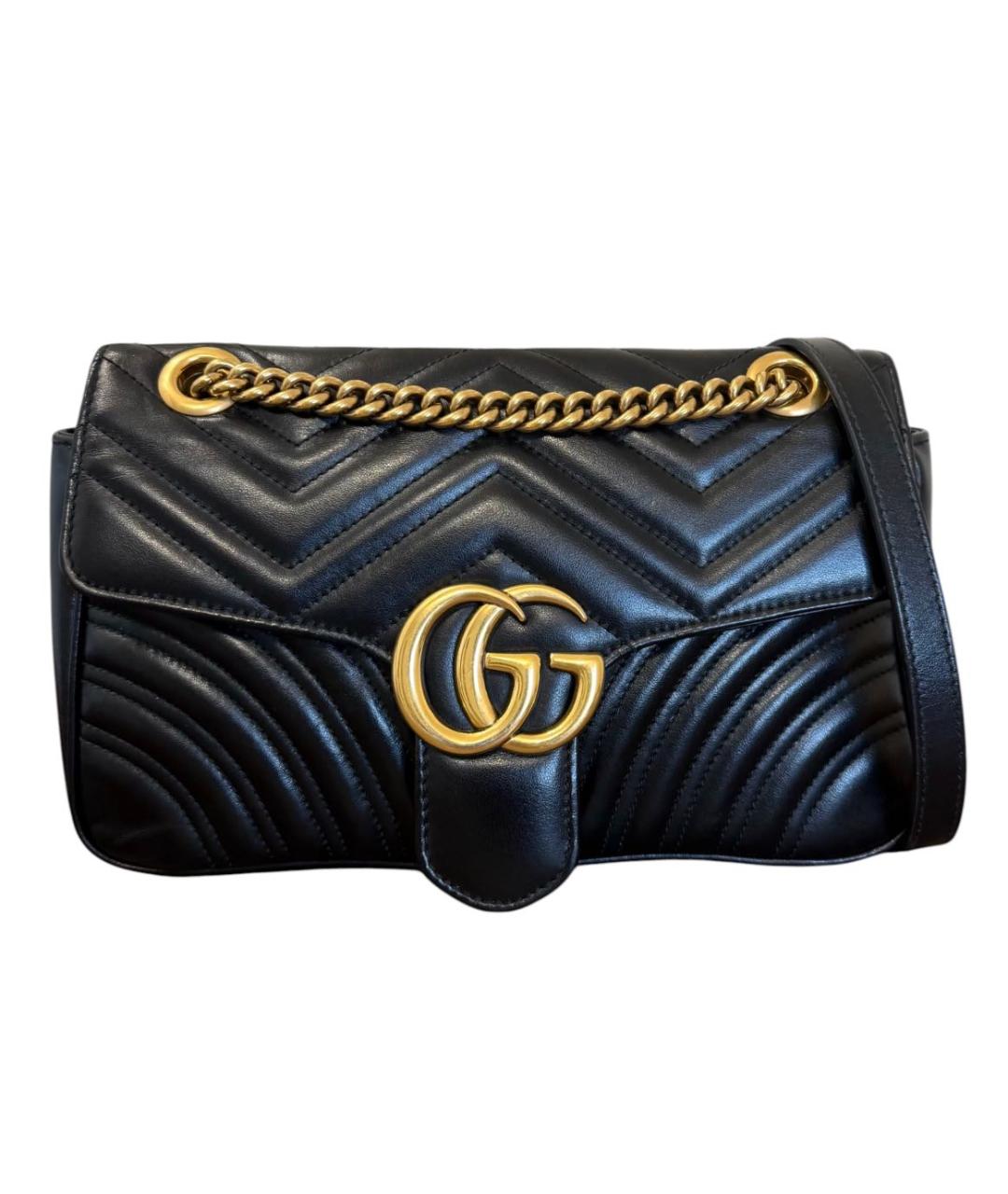 GUCCI Черная кожаная сумка через плечо, фото 1