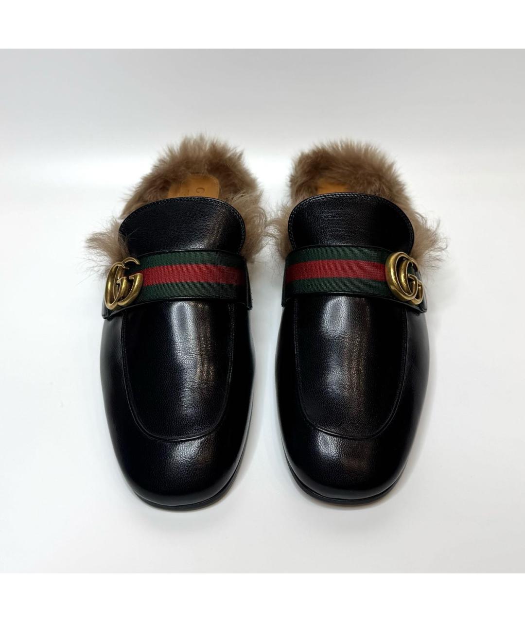 GUCCI Черные кожаные сабо, фото 2