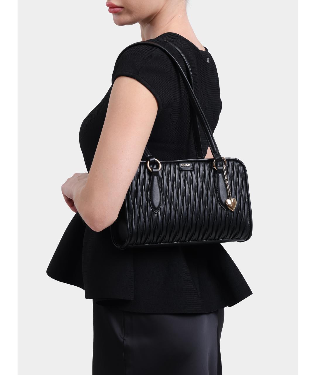 HUGO BOSS Черная сумка через плечо из искусственной кожи, фото 3