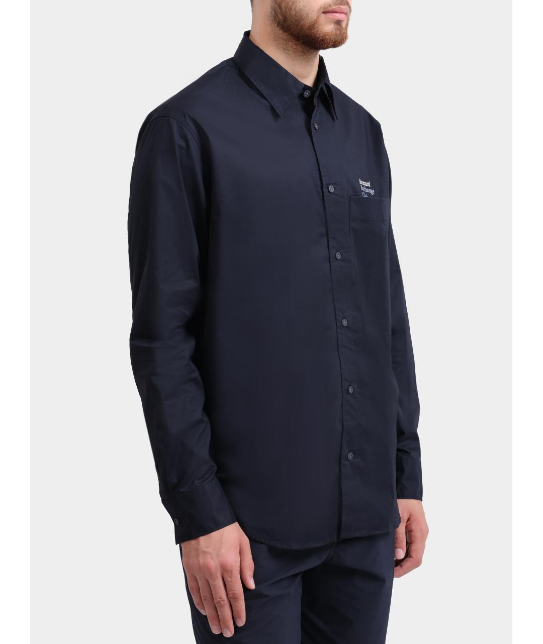 ARMANI EXCHANGE Темно-синяя кэжуал рубашка, фото 3