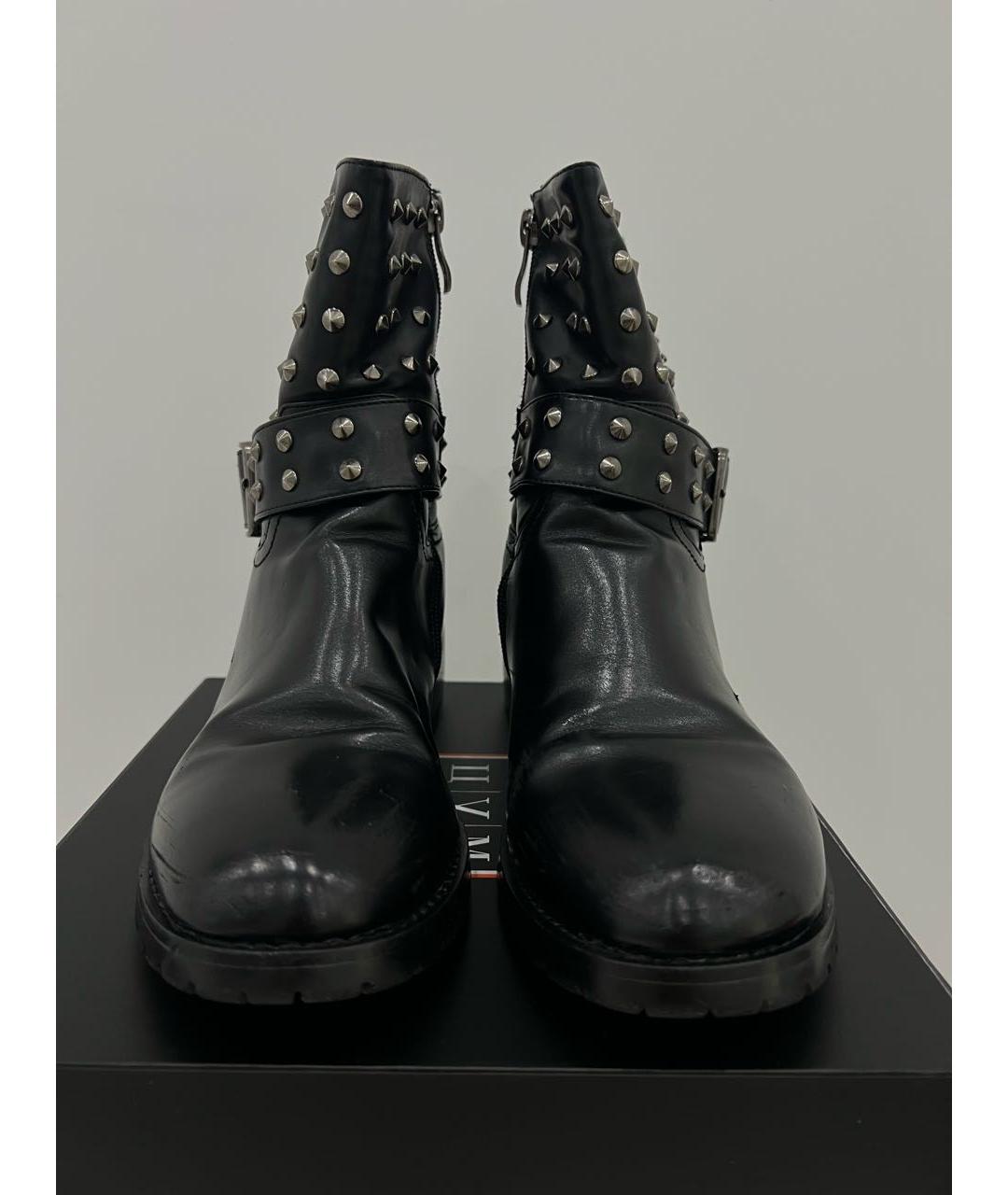 PHILIPP PLEIN Черные кожаные ботинки, фото 3